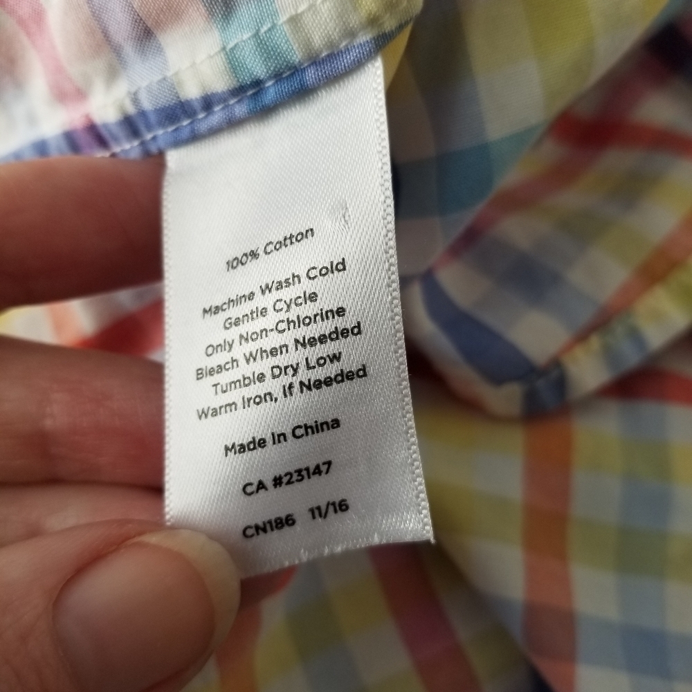 Talbots Rainbow Plaid Button Down Long Sleeve Dre… - image 8